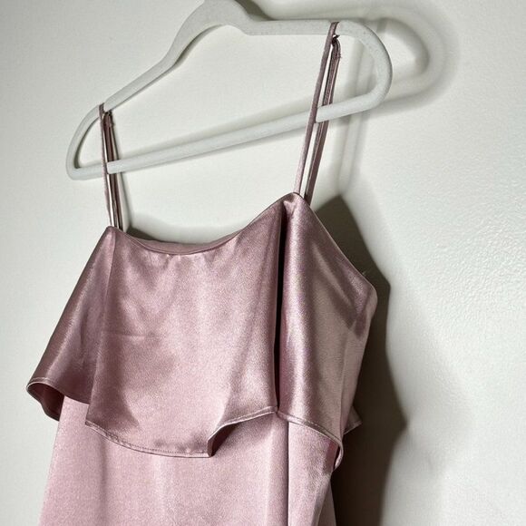 Kimchi Blue Mini-Dress Spaghetti Strap Ruffle metallic pink large - Picture 3 of 6